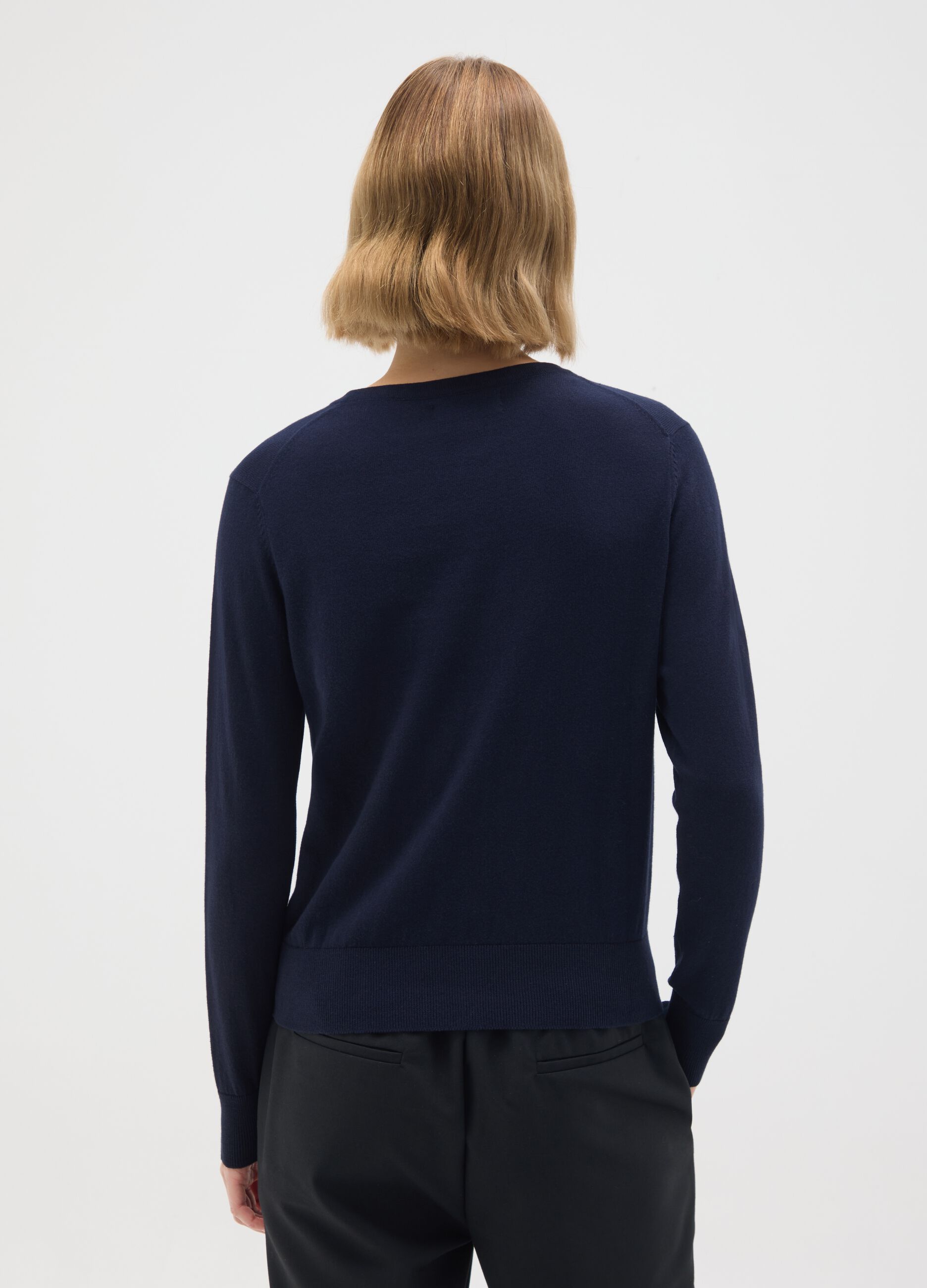 Blue pure cotton cardigan regular fit