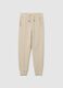 Boys' beige cotton blend over fit trousers_0