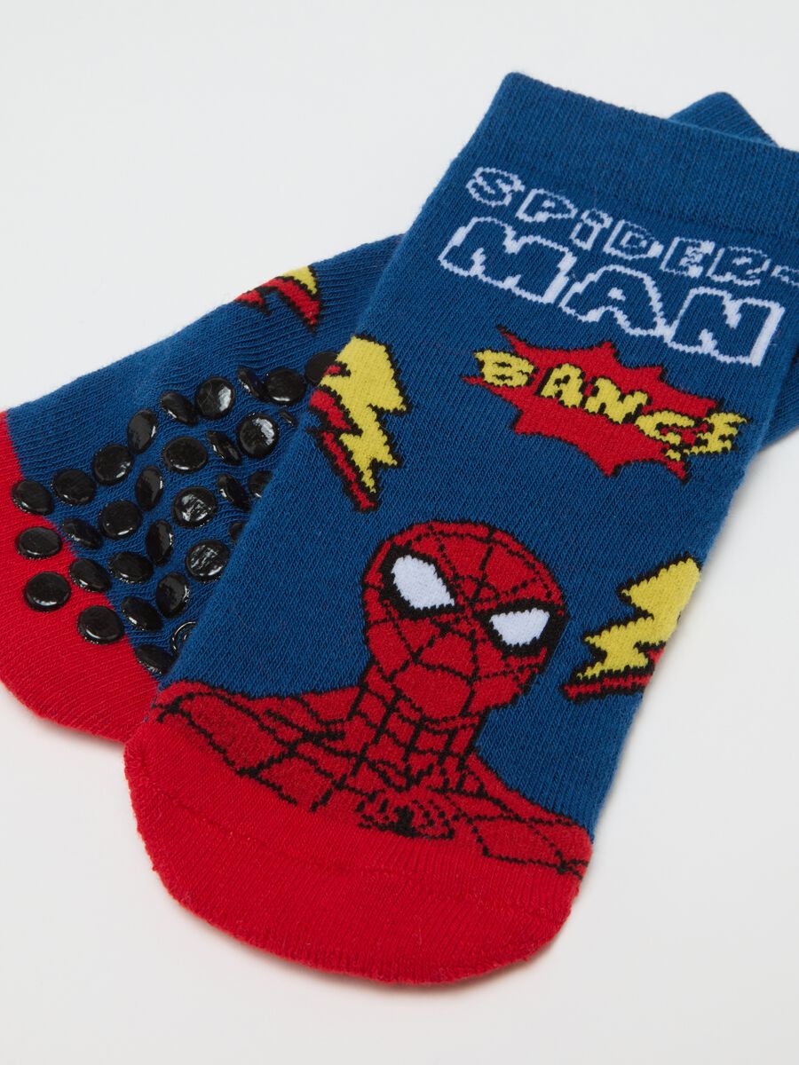 Multicolour cotton blend anti-slip socks for kids_0