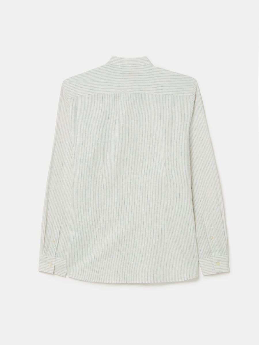 Linen and cotton shirt with thin stripes_4