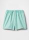 Light blue cotton girl's shorts with drawstring_2