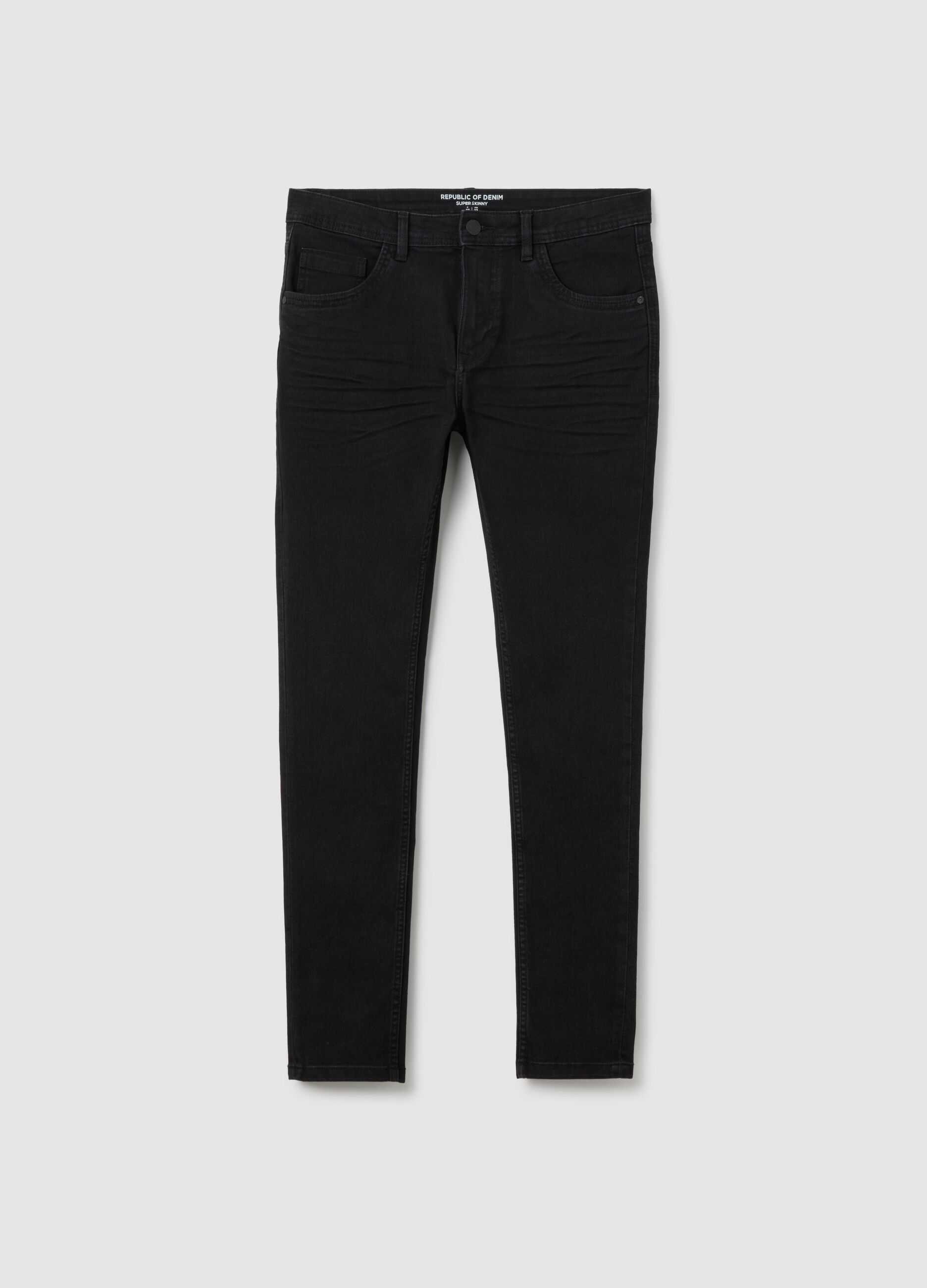 Men's Super Skinny Black Denim Jeans