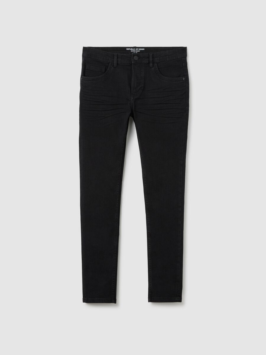 Men's Super Skinny Black Denim Jeans_4