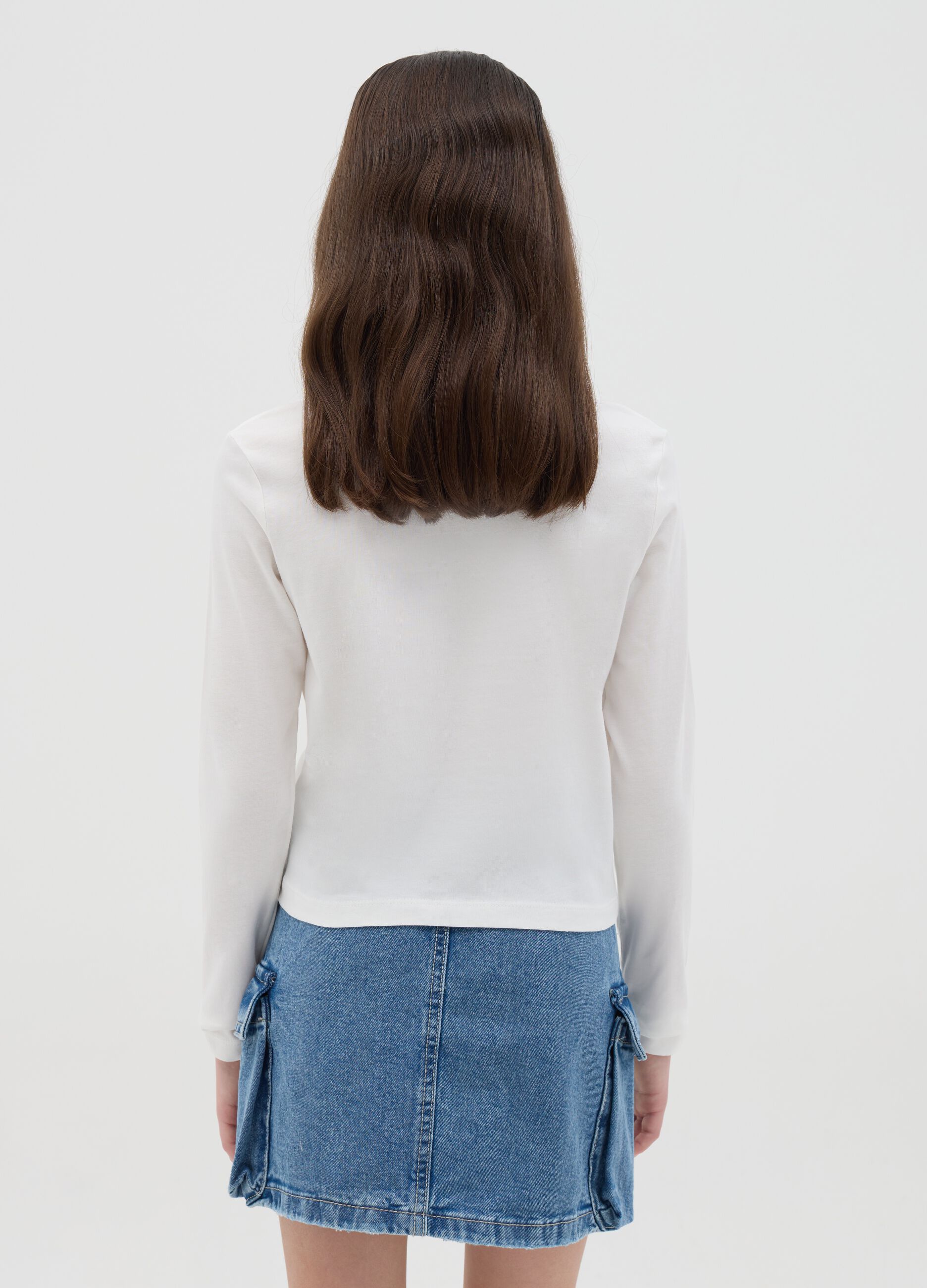 Long-sleeved T-shirt with lettering print
