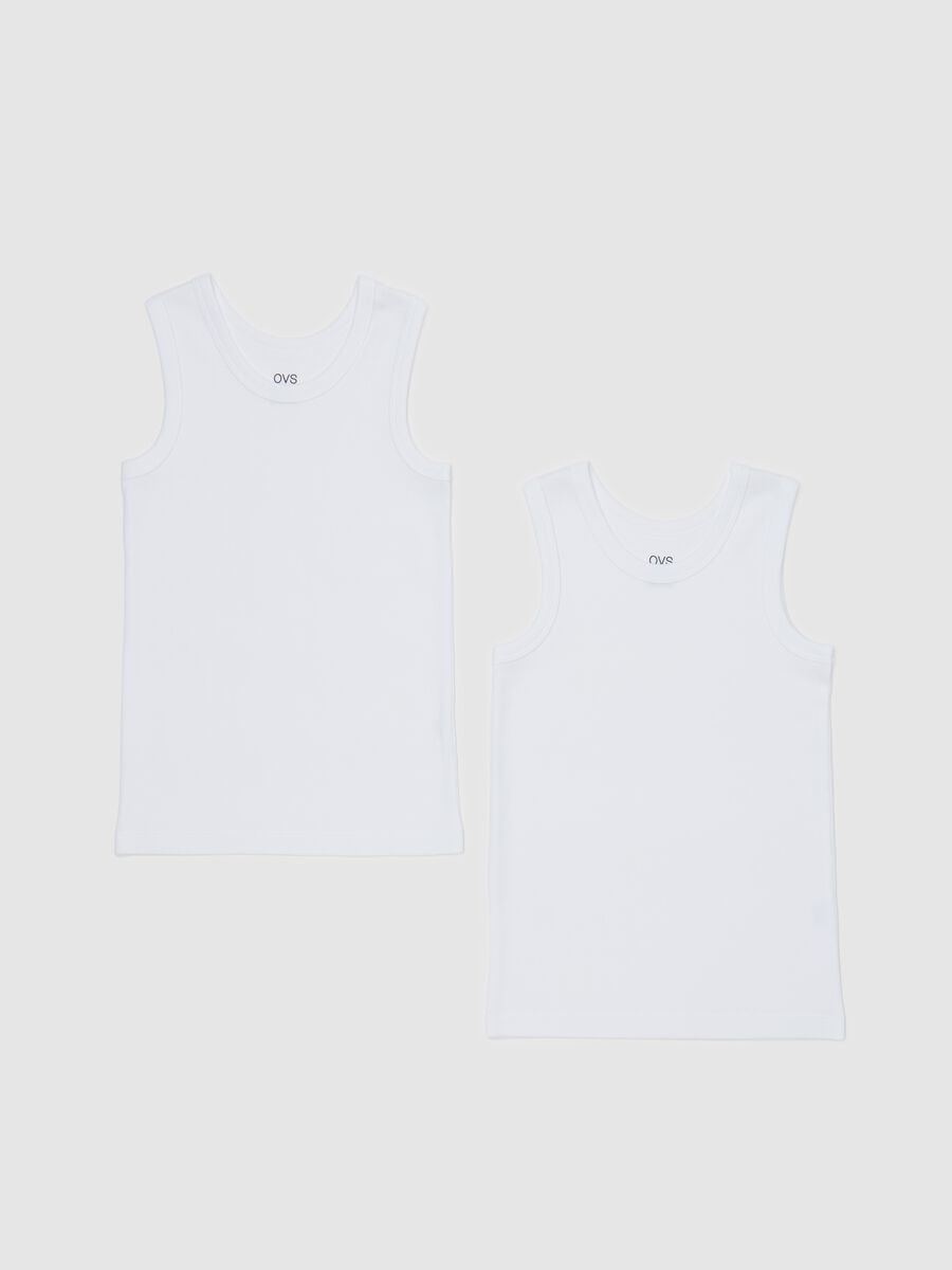 Two-pack racerback vests in organic cotton_0