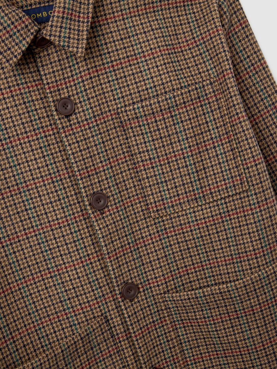 Brown Check Jacket with Zip_6