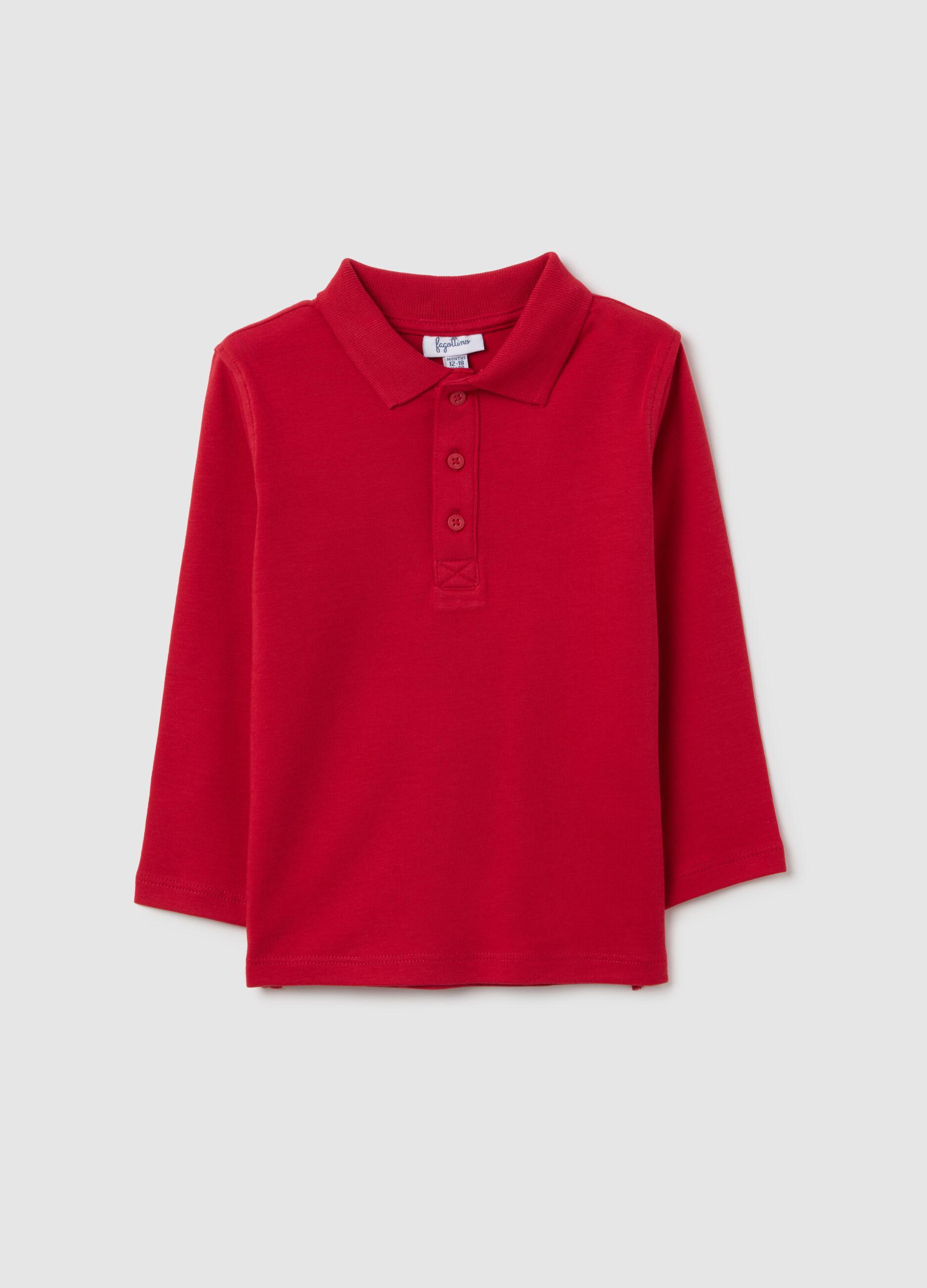 Polo da bambino in puro cotone rosso regular fit
