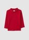 Children's red regular fit pure cotton polo shirt_0