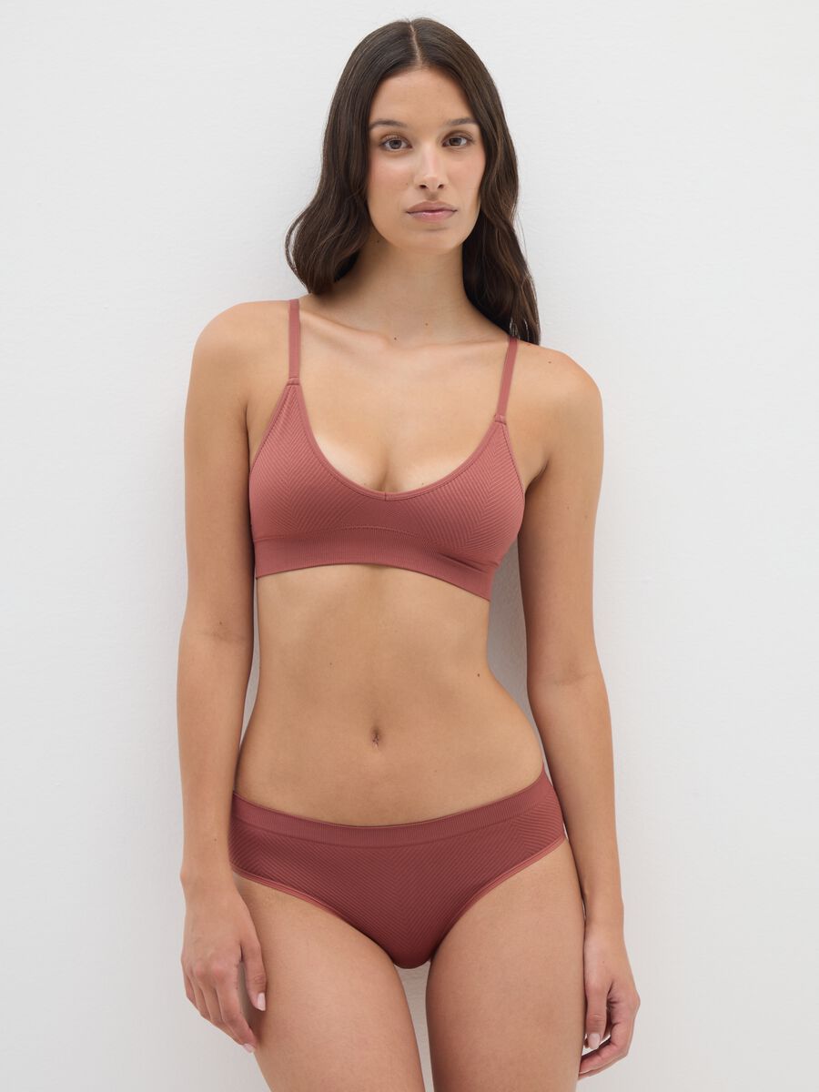Brown Stretch Fabric Underwear_0