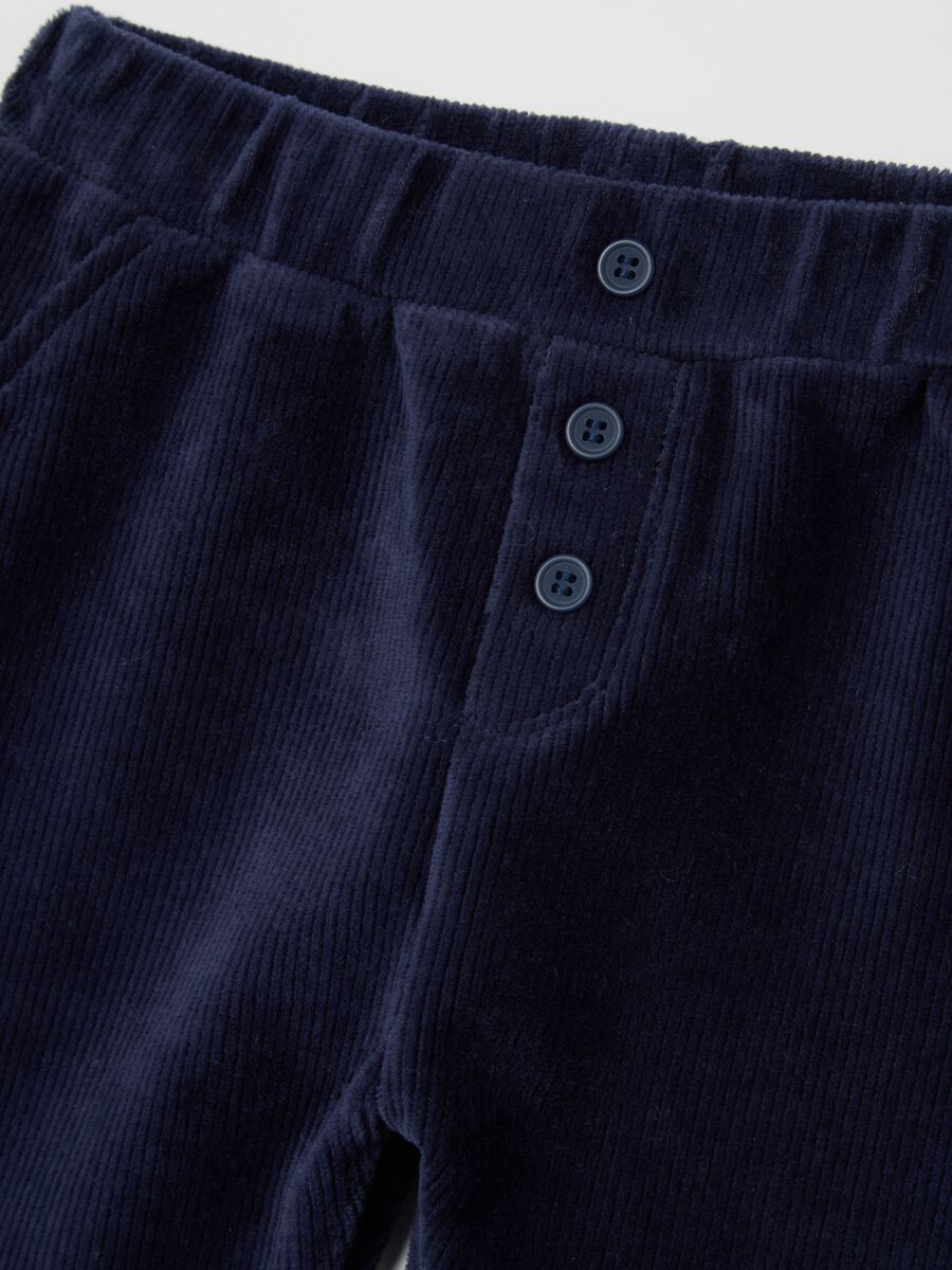 Infant blue cotton blend trousers with regular fit_2