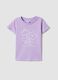 Girls' purple pure cotton T-shirt, regular fit with print_0