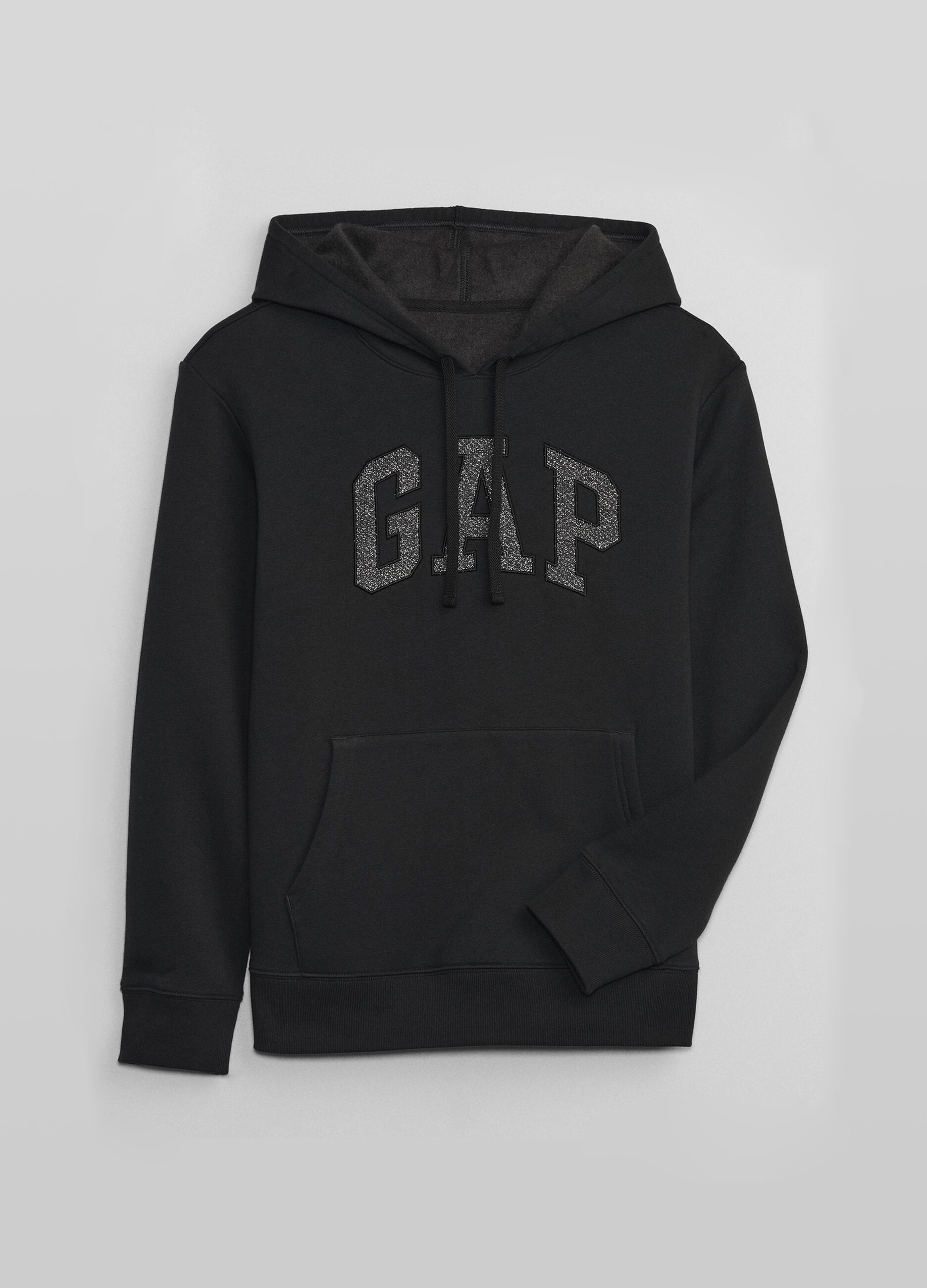 French terry sweatshirt with glitter logo embroidery