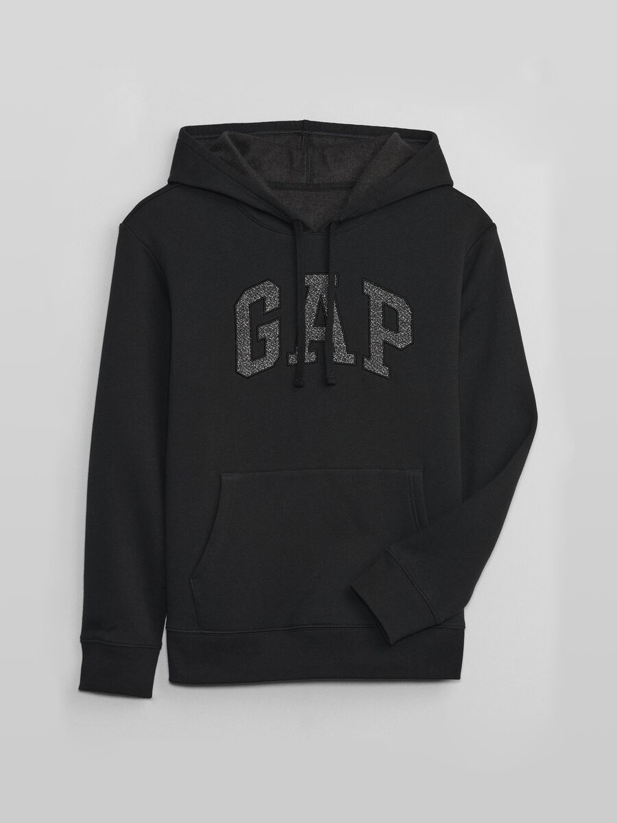 French terry sweatshirt with glitter logo embroidery_1
