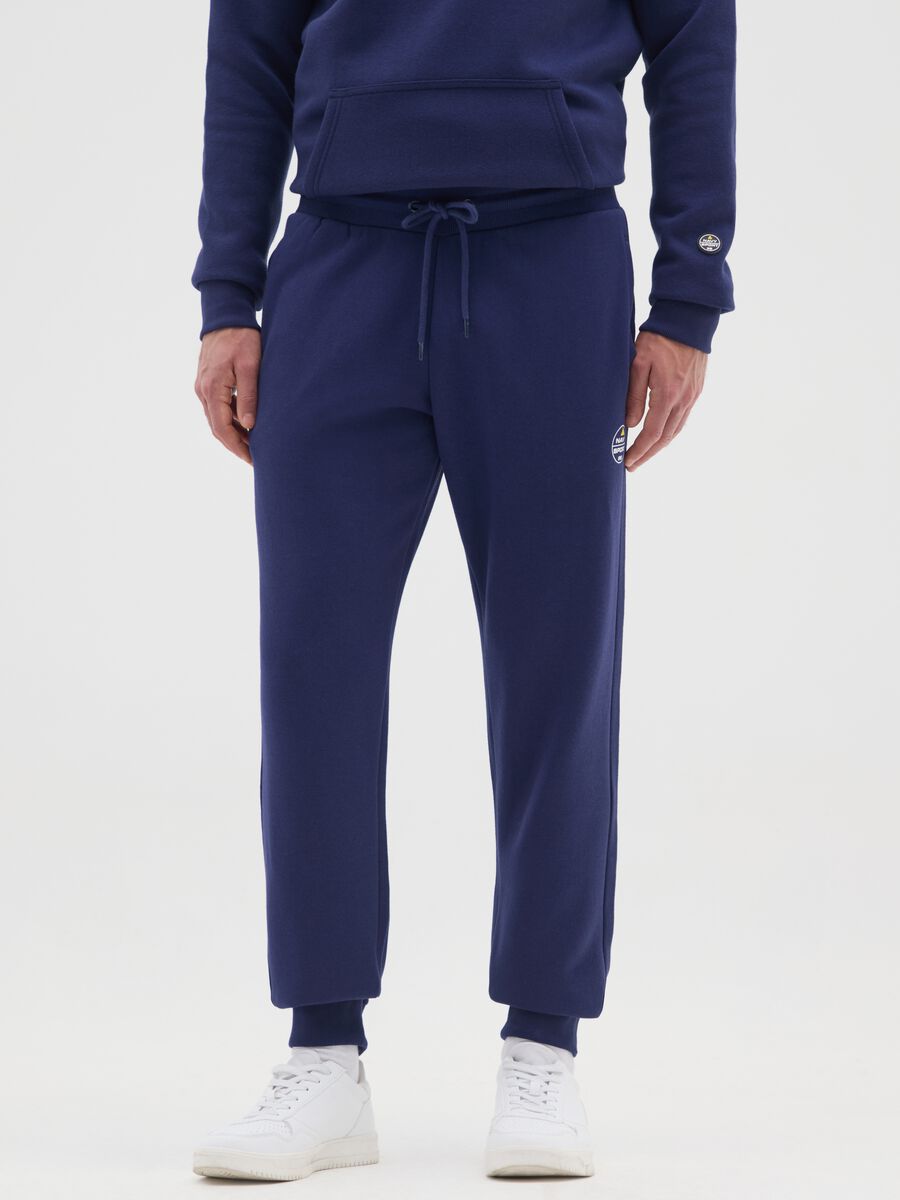 Pantaloni sportivi blu elasticizzati _1