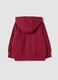 Red organic cotton hooded sweatshirt with crew neck_1