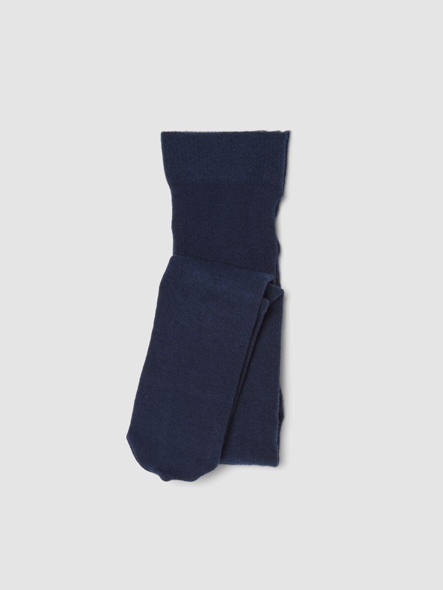Collant blu notte in cotone organico elasticizzato_0