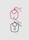 Twin pack of newborn Christmas bibs in pure white cotton_0
