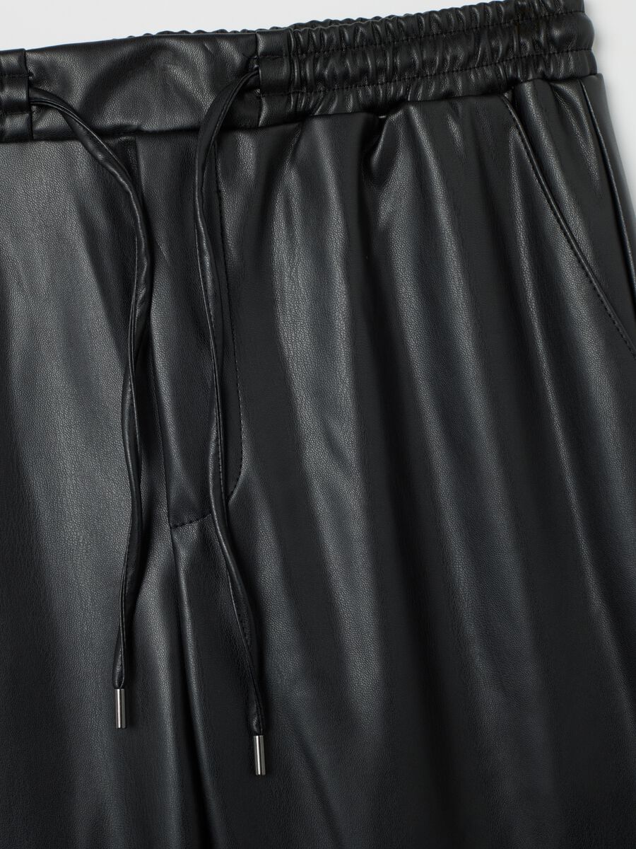 Black stretch blend leggings_5