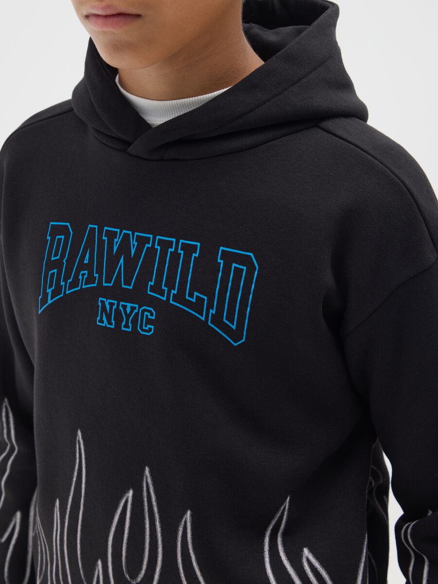 Boys' black regular fit cotton blend sweatshirt_2