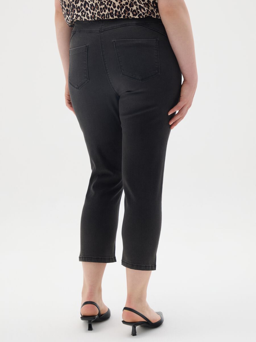 Women's black denim regular fit jeggings_3