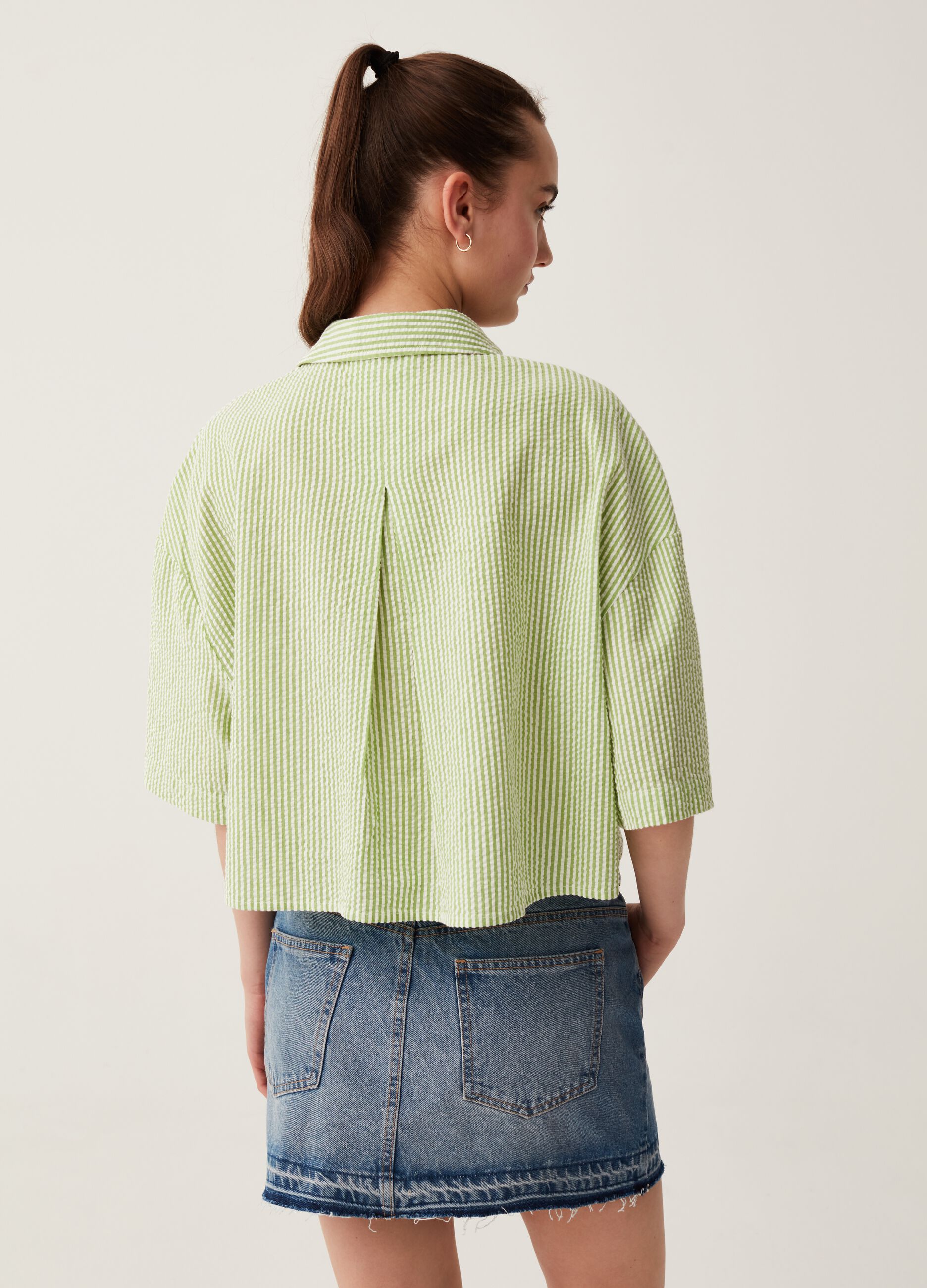 Camicia boxy fit in seersucker Baby Angel_2