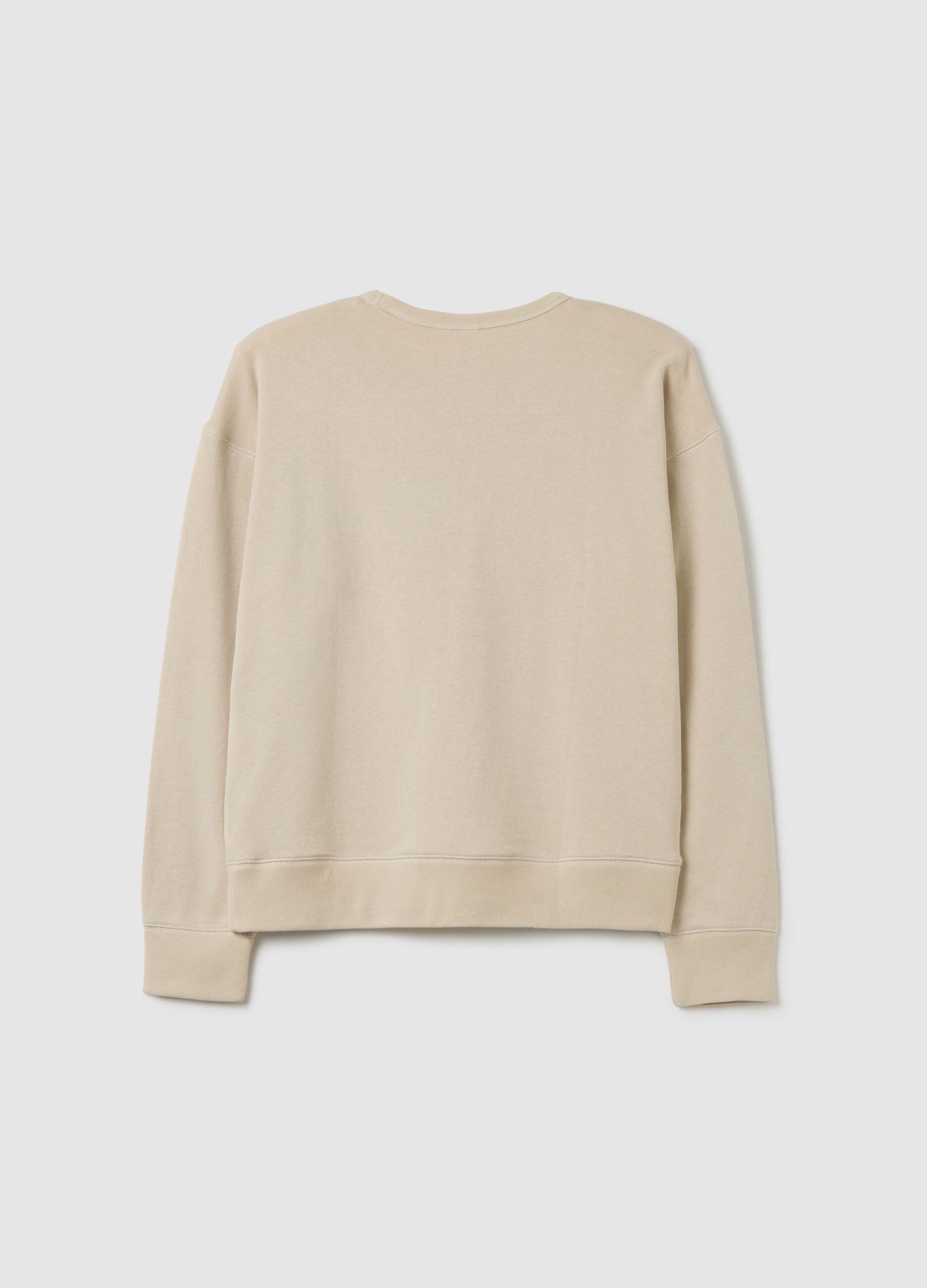 Sweatshirt with round neck and logo print