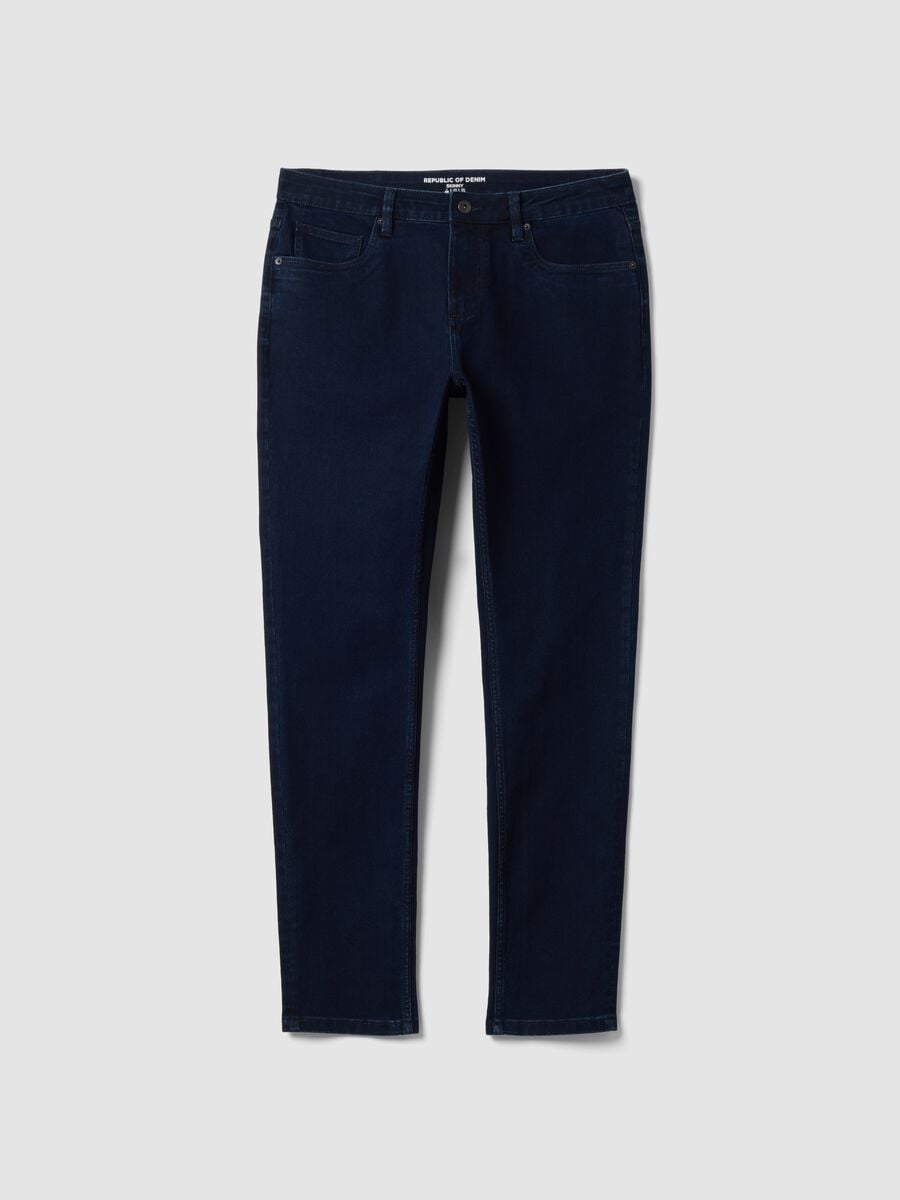 Skinny fit stretch cotton denim jeans_4