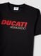 Black regular fit pure cotton T-shirt with Ducati print_5
