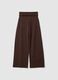 Wide leg stretchy cotton brown jogger trousers_4