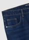 Blue cotton blend regular fit jeans_5