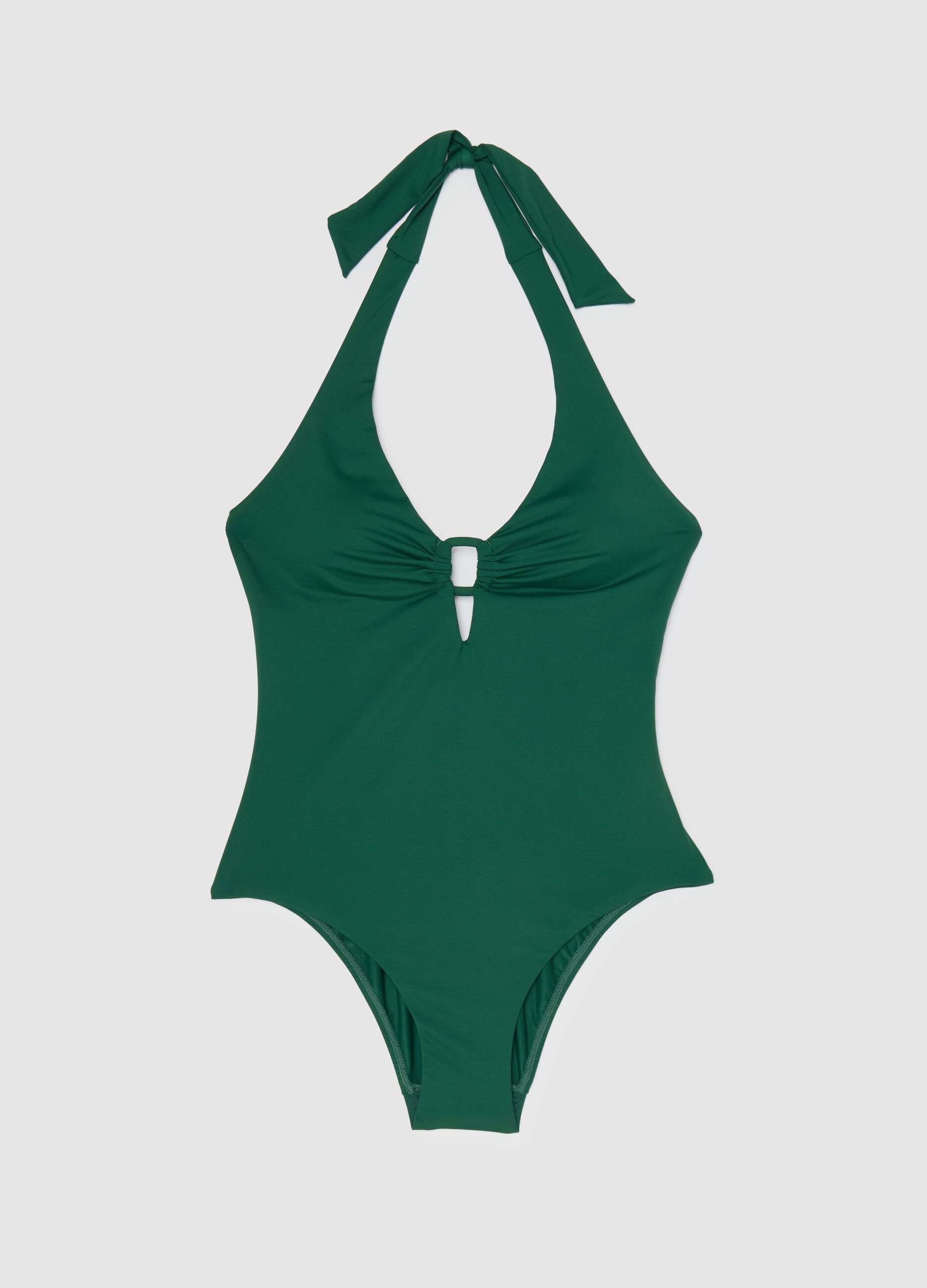 Costume intero da donna in tessuto elasticizzato verde
