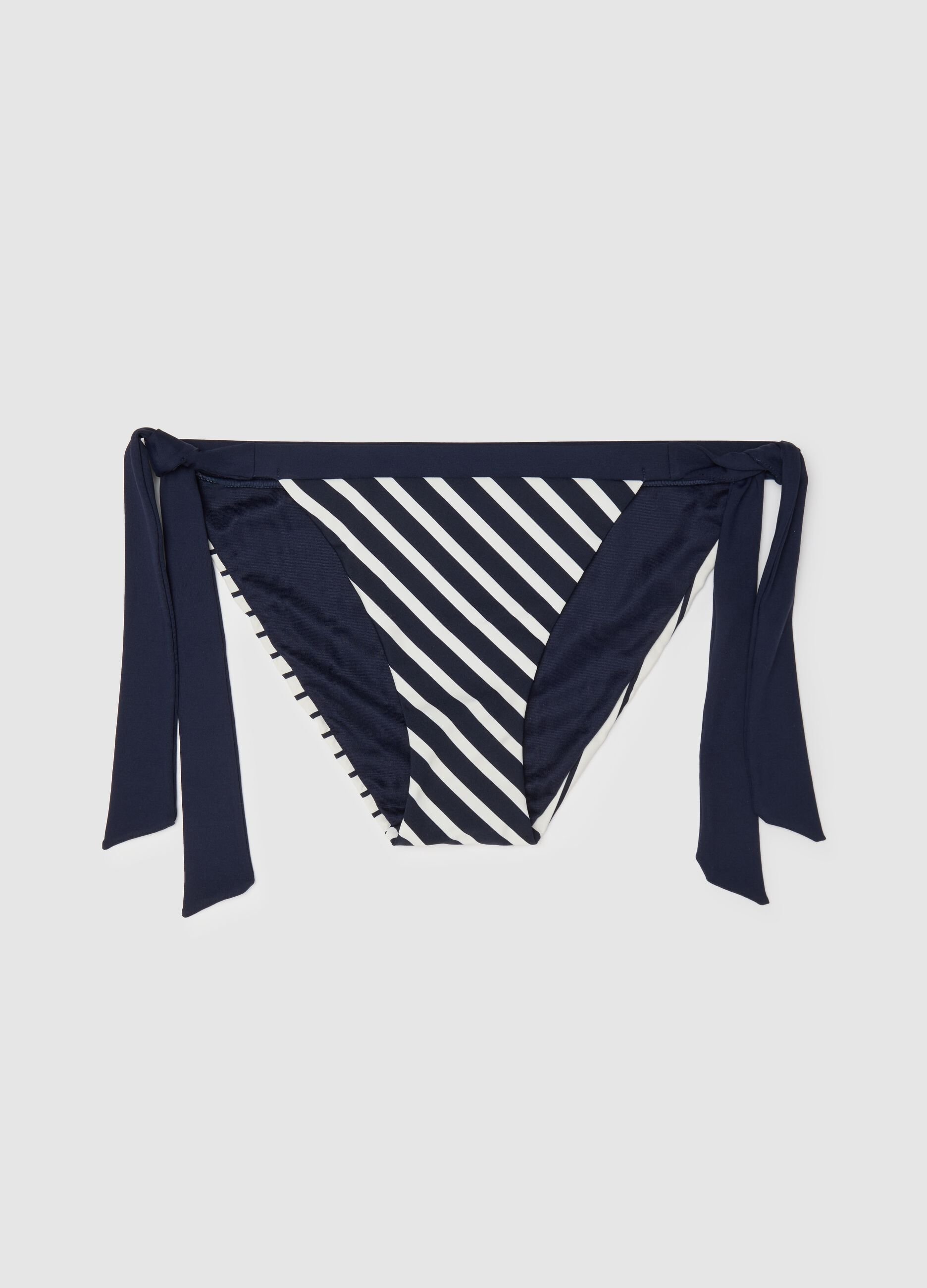 Women’s briefs in multicoloured stretch fabric with white stripes