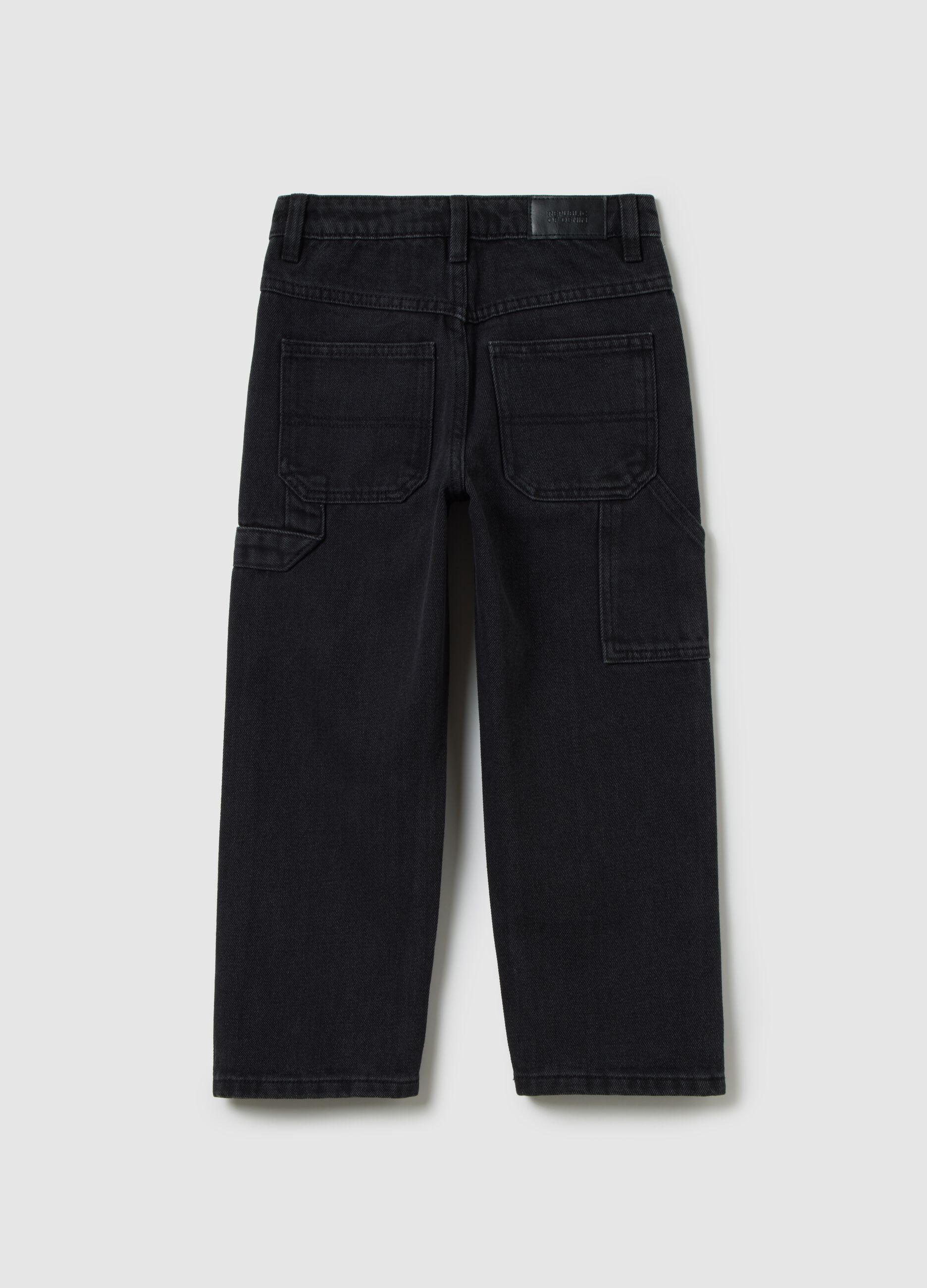 Black children's jeans in cotton blend
