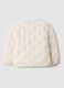 Beige padded regular fit jacket for baby girl_1