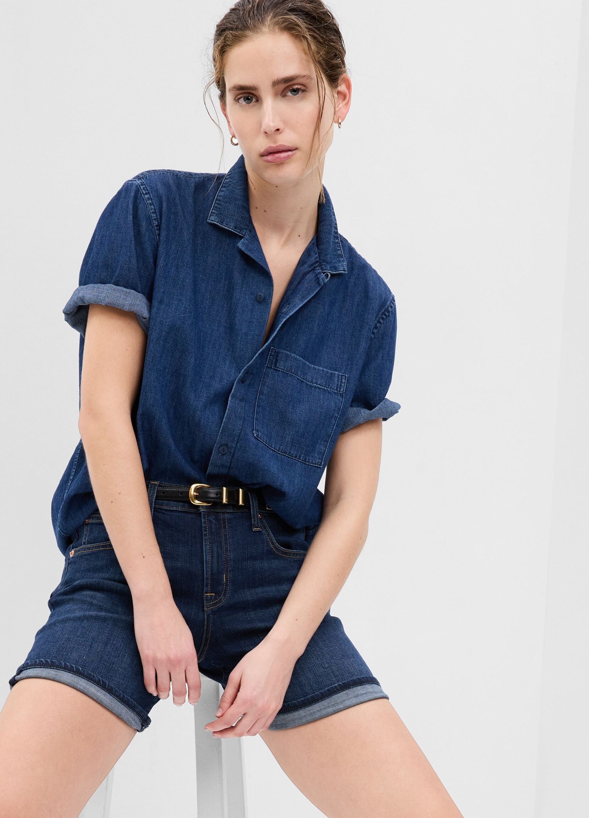 Ovs Shorts girlfriend in denim cinque tasche