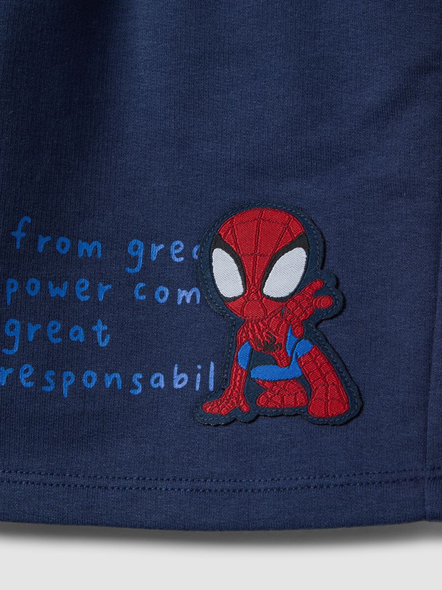 Boys' blue regular-fit 100% cotton shorts with Spider-Man_3