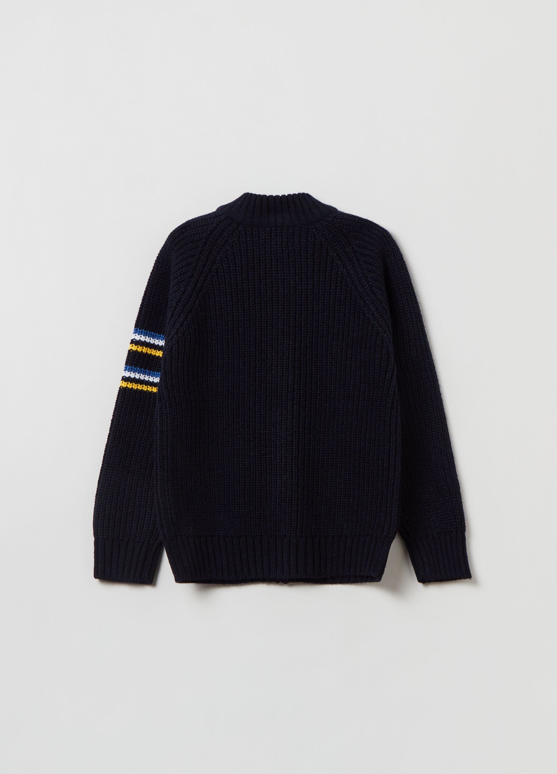 Full-zip in maglia a coste_1