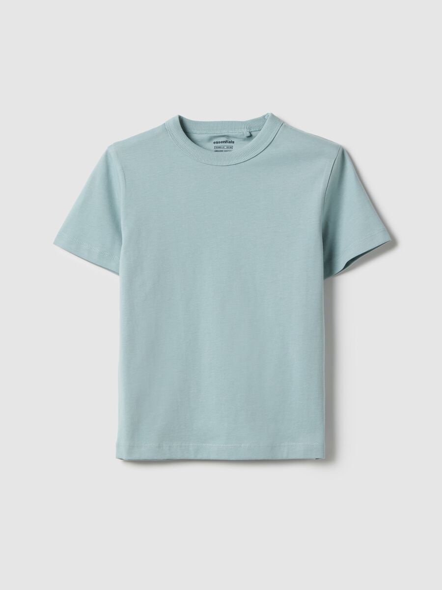 Children's blue crew neck t-shirt in pure cotton regular fit_0