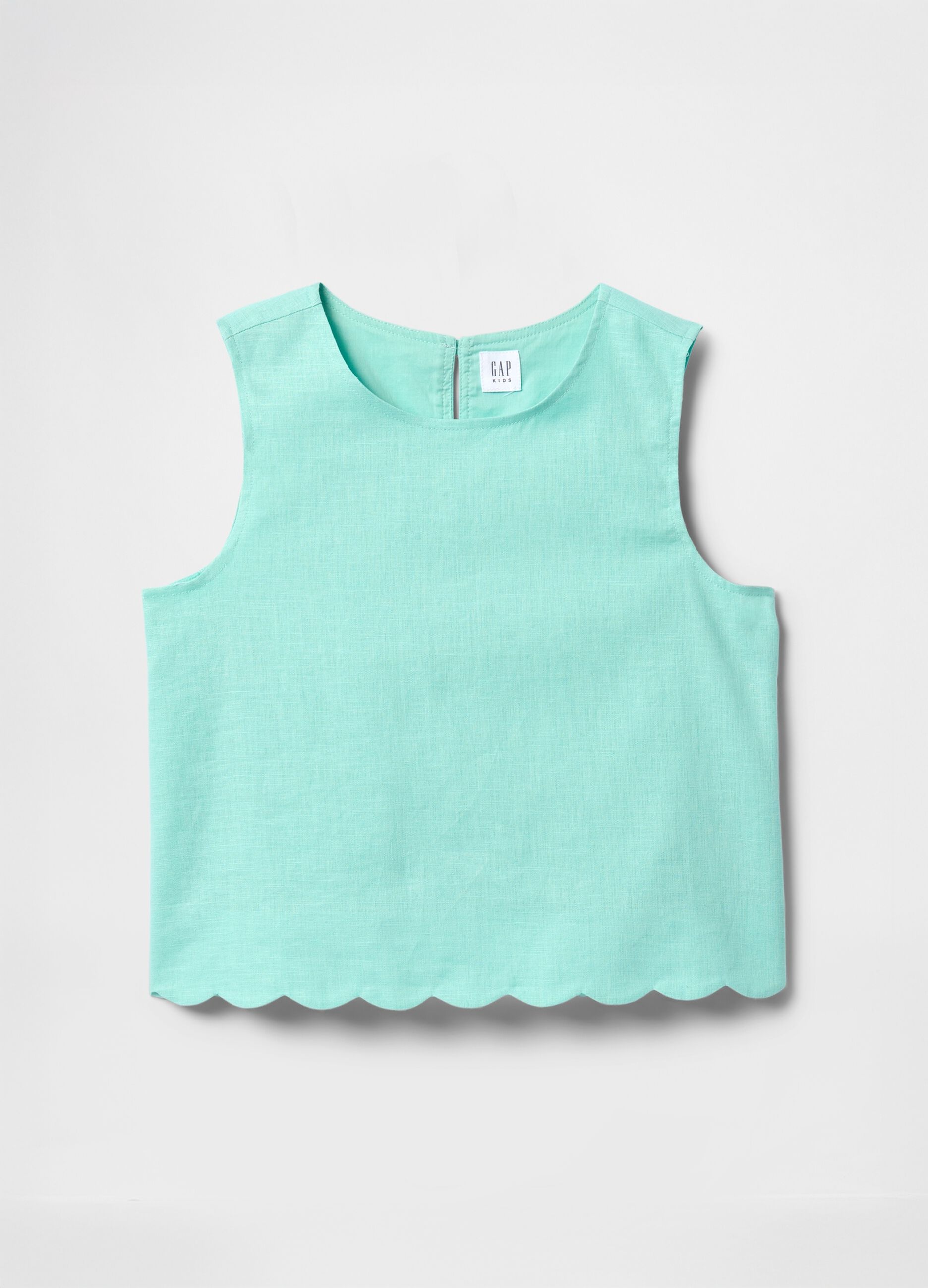 Sea green top with wave trim