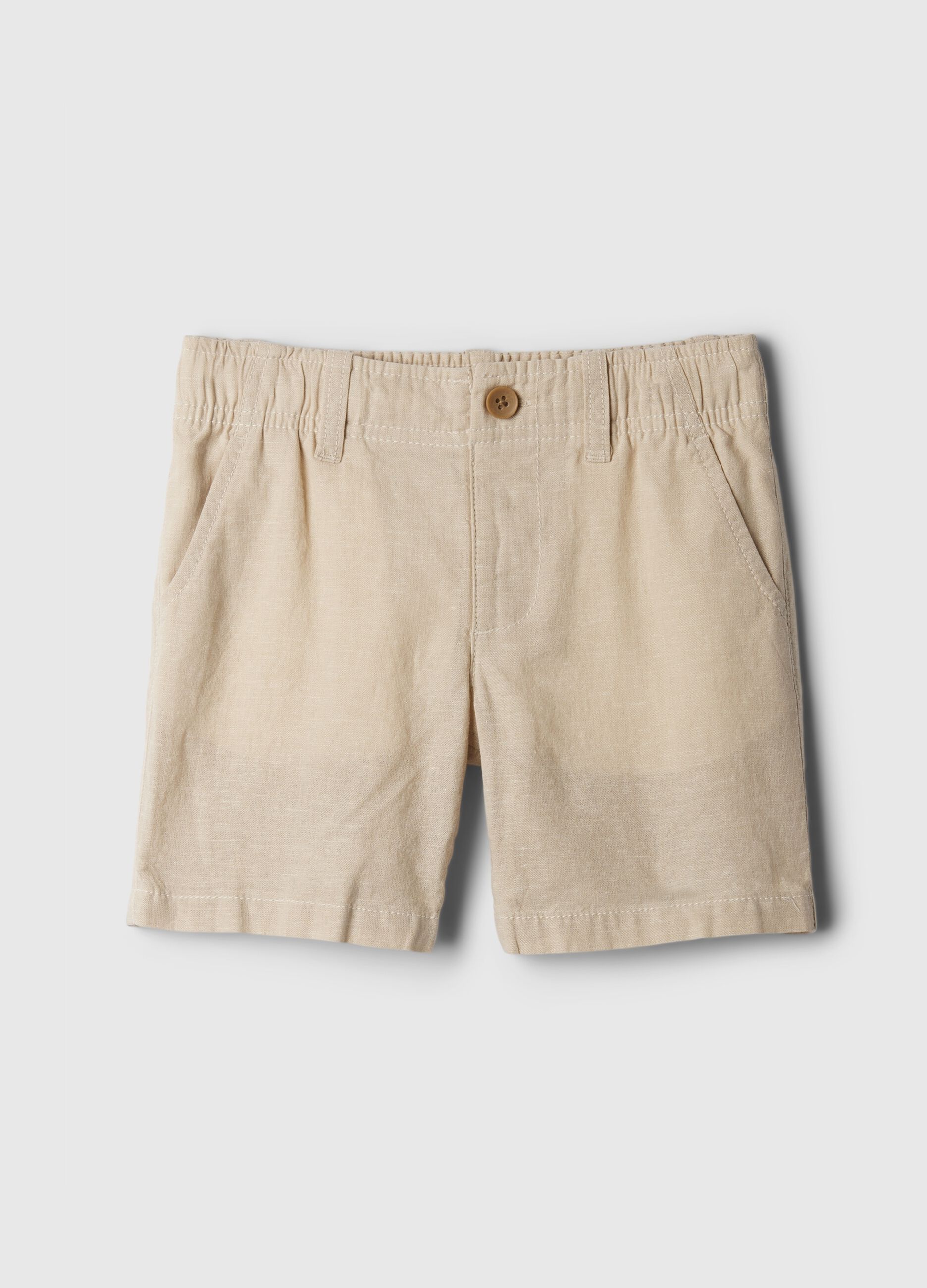 Shorts in lino e viscosa