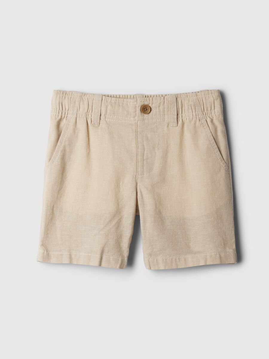 Shorts in lino e viscosa_0