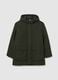 Green padded jacket regular fit with zip and hood_0