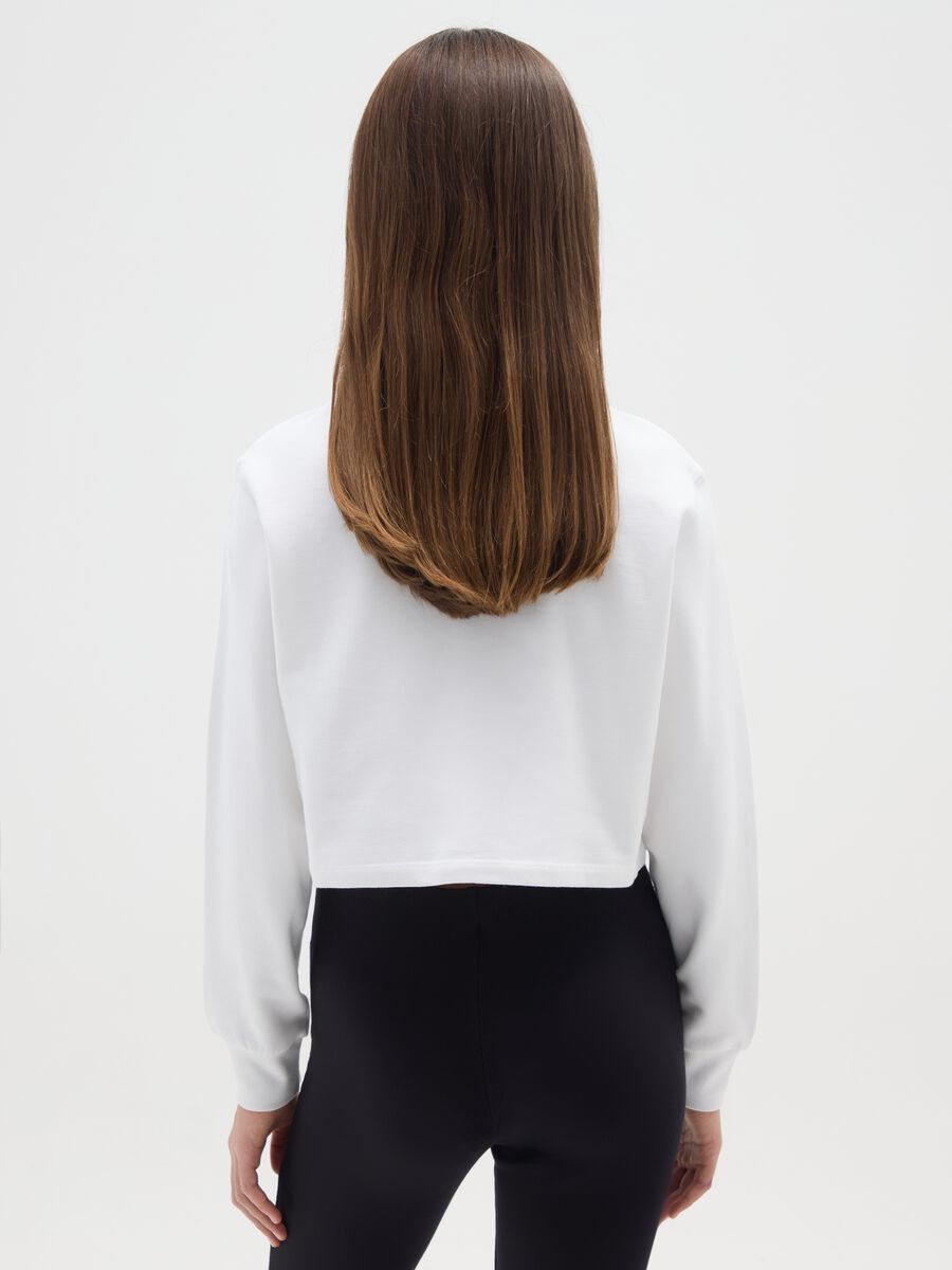 Felpa da ragazza in puro cotone bianca regular fit con stampa_1