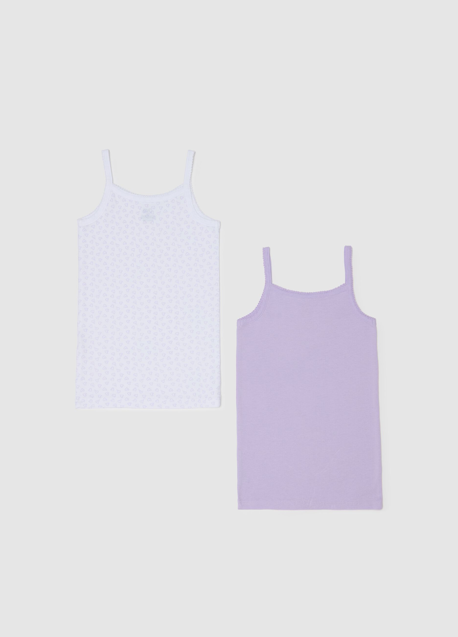 Canottiere da bambina in puro cotone multicolor regular fit
