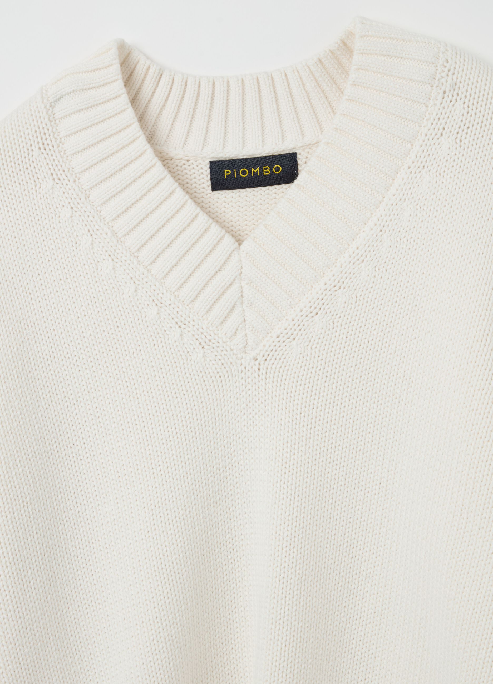 Pullover in cotone con scollo a V