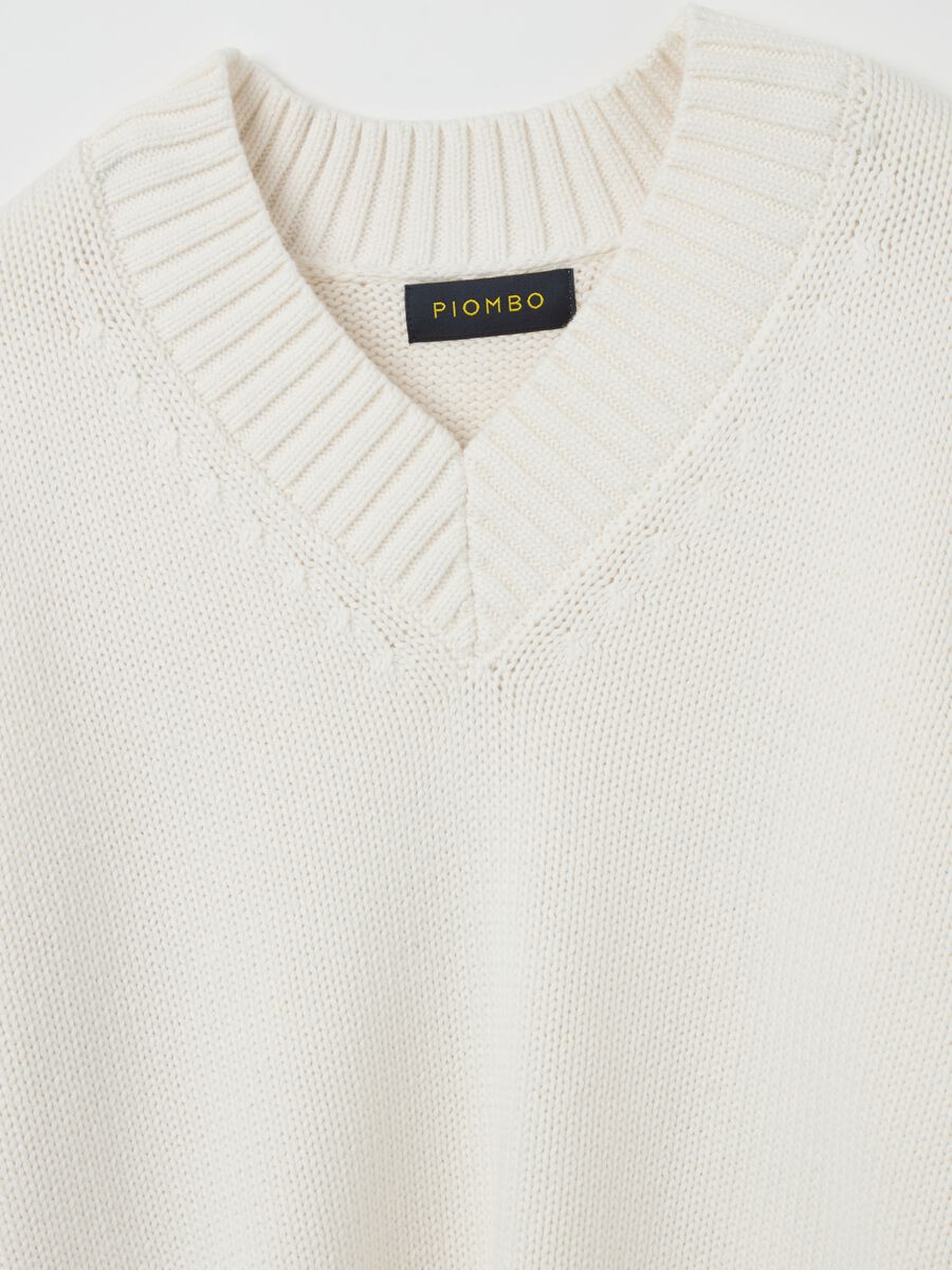 V-neck cotton pullover_5