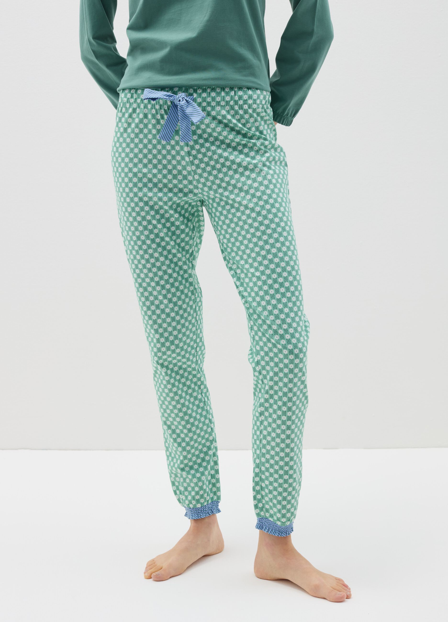 Pantalone pigiama a fiorellini