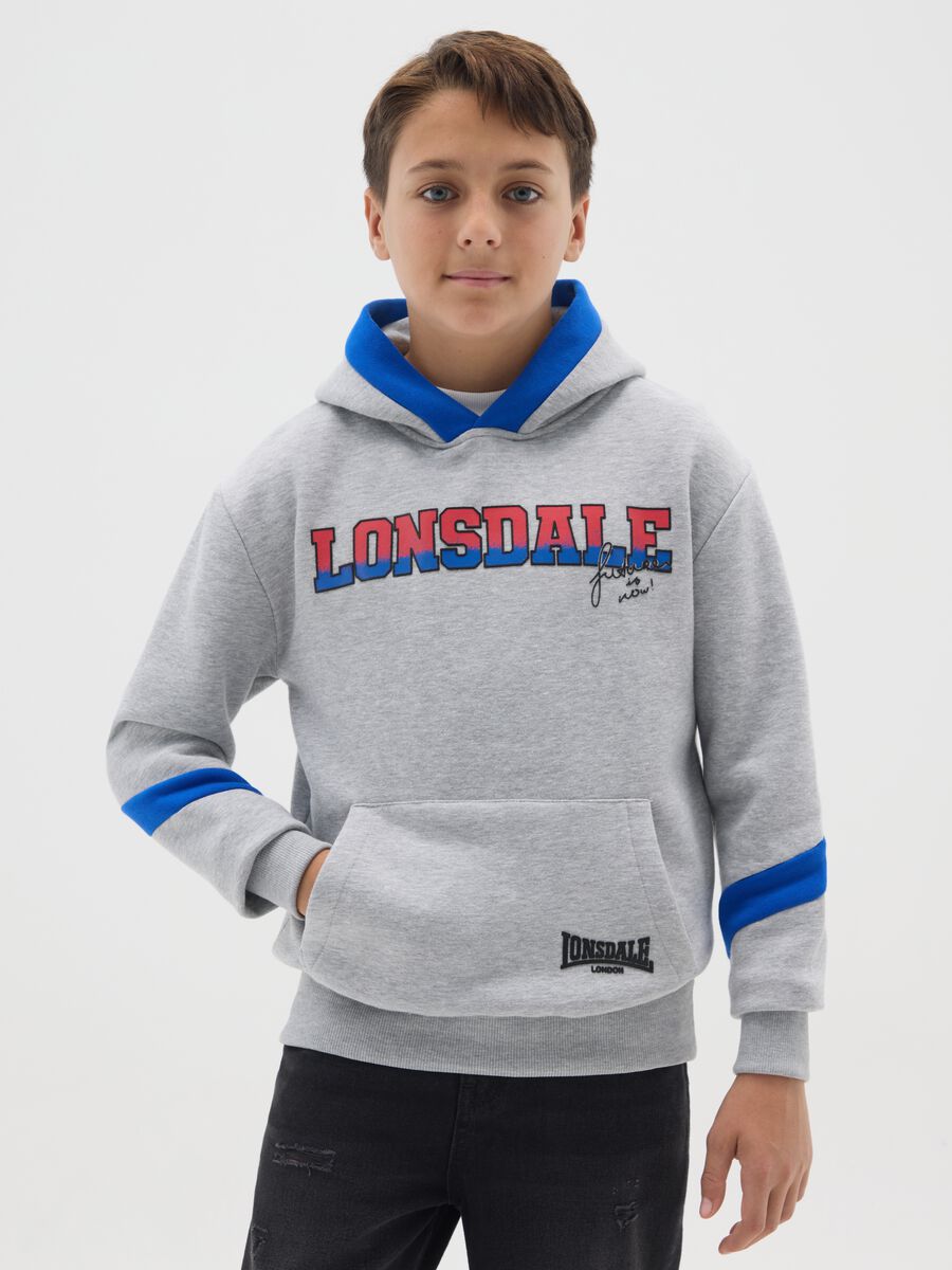 Children's grey cotton blend hoodie regular fit_0