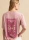 Pink pure cotton T-shirt with embroidery_0