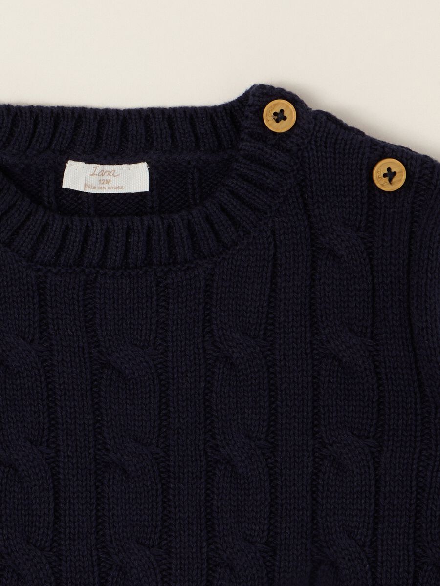 Blue pure cotton cardigan with buttons_1